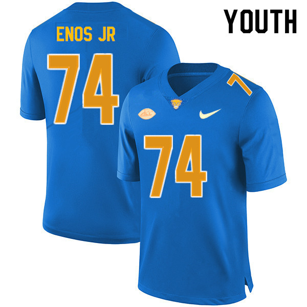 Youth #74 Terrence Enos Jr. Pitt Panthers College Football Jerseys Sale-Royal